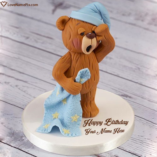 Big Teddy Bear With Blanket Birthday Cake